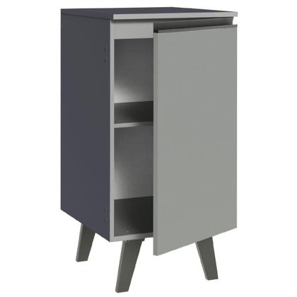 Imagem de Balcão Armário de Cozinha 40 cm 1 Porta Com Pés Cinza Nice Madesa