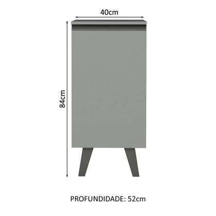 Imagem de Balcão Armário de Cozinha 40 cm 1 Porta Com Pés Cinza Nice Madesa