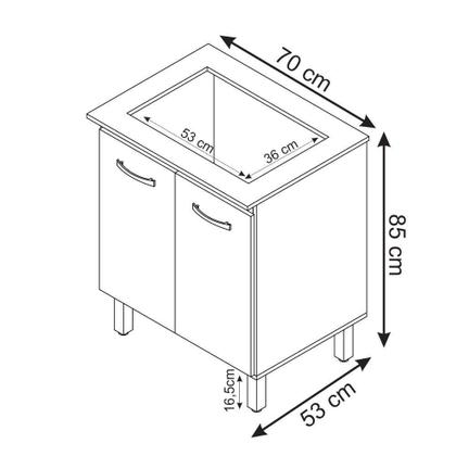 Imagem de Balcão Armário De Cozinha Fran Para Fogão Cooktop 4 Bocas Mobília Decor Branco