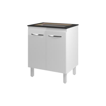 Imagem de Balcão Armário de Cozinha Fran Para Fogão Cooktop 4 Bocas Mobília Decor Branco