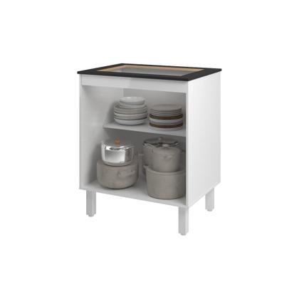 Imagem de Balcão Armário de Cozinha Fran Para Fogão Cooktop 4 Bocas Mobília Decor Branco