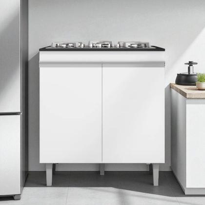 Imagem de Balcão Armário de Cozinha Multiuso para Cooktop com Tampo 4 ou 5 Bocas Andréia Branco- MABE MAGAZINE