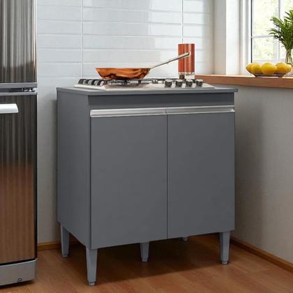 Imagem de Balcão Armário de Cozinha Multiuso para Cooktop com Tampo 4 ou 5 Bocas Andréia Cinza Fosco- MABE MAGAZINE