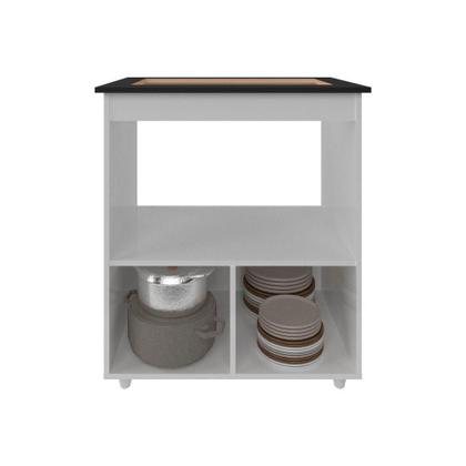 Imagem de Balcão Armário De Cozinha Para Fogão Cooktop 4 Bocas E Forno Elétrico Evelyn Mobília Decor Branco