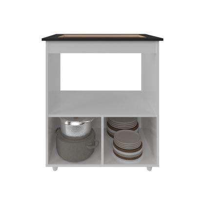 Imagem de Balcão Armário de Cozinha para Fogão Cooktop 4 Bocas e Forno Elétrico Evelyn Mobília Decor Branco