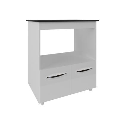 Imagem de Balcão Armário de Cozinha para Fogão Cooktop 4 Bocas e Forno Elétrico Evelyn Mobília Decor Branco