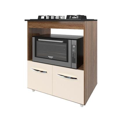 Imagem de Balcão Armário De Cozinha Para Fogão Cooktop 4 Bocas E Forno Elétrico Evelyn Mobília Decor Savana Off White