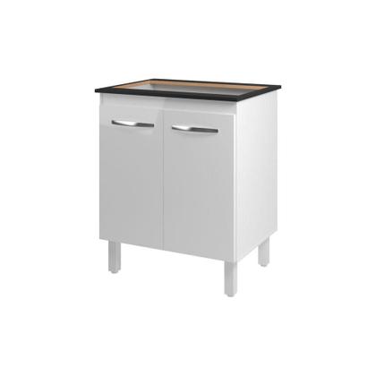 Imagem de Balcão Armário De Cozinha Para Fogão Cooktop 5 Bocas Fran Mobília Decor Branco