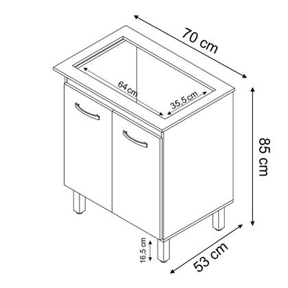 Imagem de Balcão Armário de Cozinha Para Fogão Cooktop 5 Bocas Fran Mobília Decor Branco