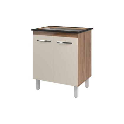 Imagem de Balcão Armário De Cozinha Para Fogão Cooktop 5 Bocas Fran Mobília Decor Savana Off White