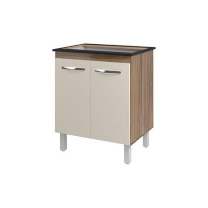 Imagem de Balcão Armário De Cozinha Para Fogão Cooktop 5 Bocas Fran Mobília Decor Savana Off White