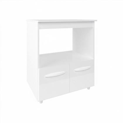 Imagem de Balcão Armário Gabinete para Microondas e Forno Elétrico Cozinha Amanda Mobília Decor Branco