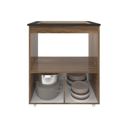 Imagem de Balcão Armário para Fogão Cooktop 5 Bocas e Forno Elétrico Cozinha Evelyn Mobília Decor Savana Preto
