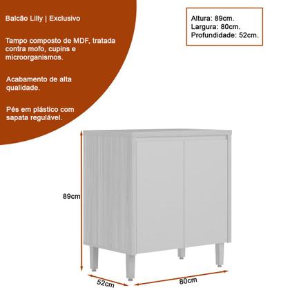 Imagem de Balcão Arya 80cm 100% MDF Jequitibá/Gris Fosco - sallar home