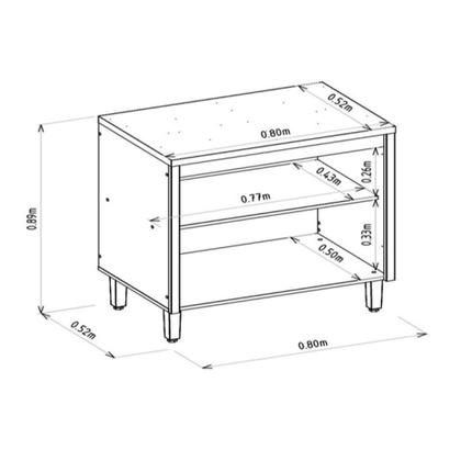 Imagem de Balcão Arya 80cm 100% MDF Jequitibá/Gris Fosco - sallar home