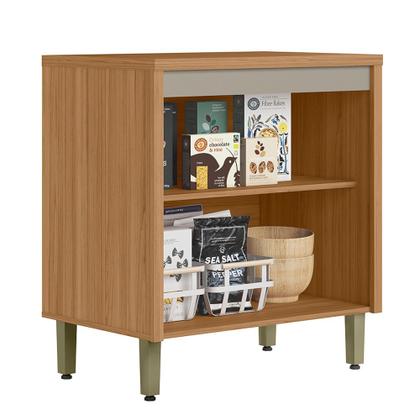 Imagem de Balcão Arya 80cm 100% MDF Jequitibá/Gris Fosco - sallar home