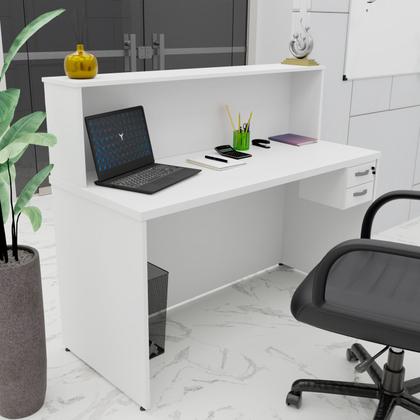 Imagem de Balcão Atendimento Recepção Consultório 1200x600 C/Gaveteiro