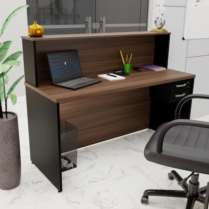 Imagem de Balcão Atendimento Recepção Consultório 1400x600 Com Gaveteiro NetMobil