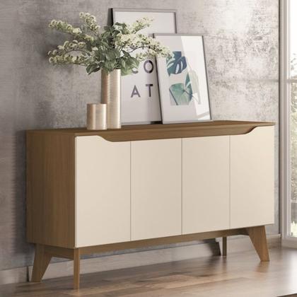 Imagem de Balcao Buffet 4 Portas 150 cm Quartzo Off White Nature Henn