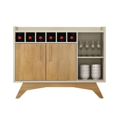 Imagem de Balcão Buffet Aparador Adega Clara 1,20m Off White / Cinamomo Valdemóveis - VALDEMOVEIS