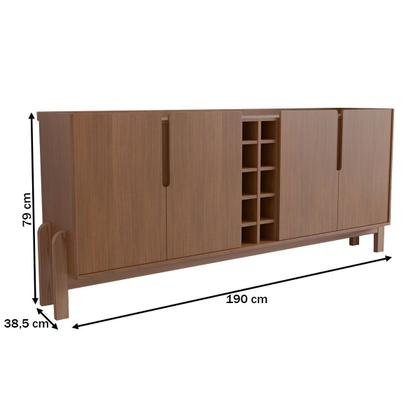 Imagem de Balcão Buffet Canela 4 Portas com Adega Cedro - Panorama Móveis