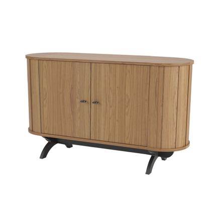 Imagem de Balcão Buffet Curvo em MDF 2 Portas Freijó/Preto Fosco 130 cm TB289 Dalla Costa