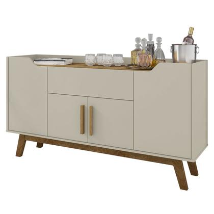 Imagem de Balcão Buffet Ferentino 4 Portas 1 Gaveta Off White/Cinamomo - Pnr Móveis