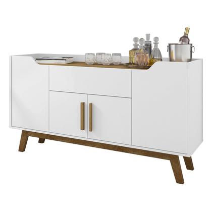 Imagem de Balcão Buffet Future 4 Portas 1 Gaveta Branco/Cinamomo - Móveis Bechara