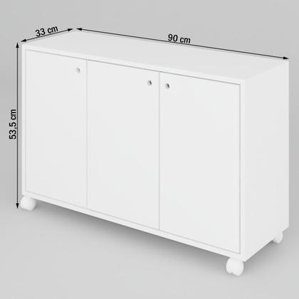 Imagem de Balcão Buffet Roma 3 Portas Branco - Pnr Móveis