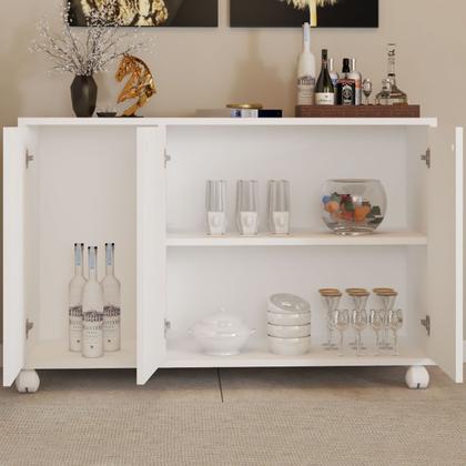 Imagem de Balcão Buffet Roma 3 Portas Branco - Pnr Móveis