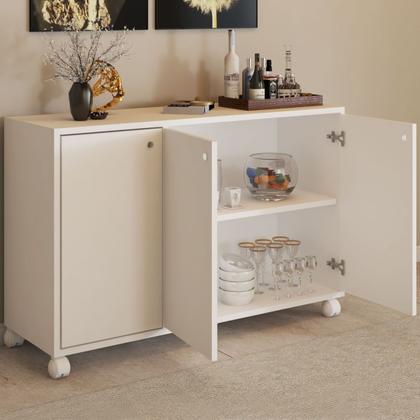 Imagem de Balcão Buffet Roma 3 Portas Branco - Pnr Móveis