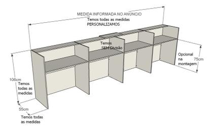 Imagem de Balcão Caixa 524cm Branco - Linha Premium - Modelo 1.1