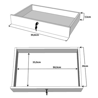 Imagem de Balcão Caixa Atendimento Comercial Recepção Consultório 60cm Marrom/Nogal