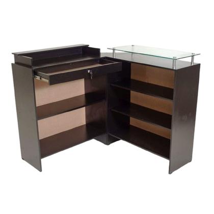 Imagem de Balcão Caixa E Recepção 100% Mdf Lojas E Comércios Preto - Suprema Móveis
