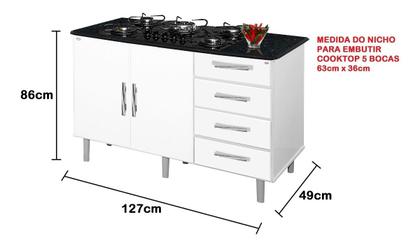 Imagem de Balcao Canada Para Cooktop De 05 Bocas Bra / Mar Gabinete