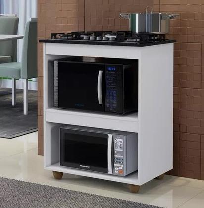 Imagem de Balcão Coktop Turim Branco Kaiki Movéis 4 e 5 Bocas