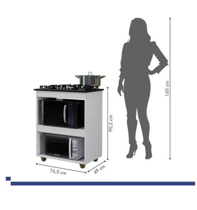 Imagem de Balcão Coktop Turim Branco Kaiki Movéis 4 e 5 Bocas