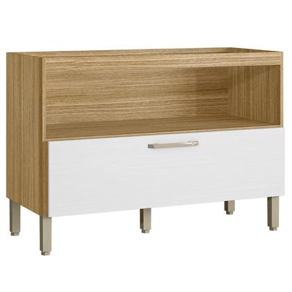 Imagem de Balcão com 2 Gavetas Niagara Freijó Supremo Ripado