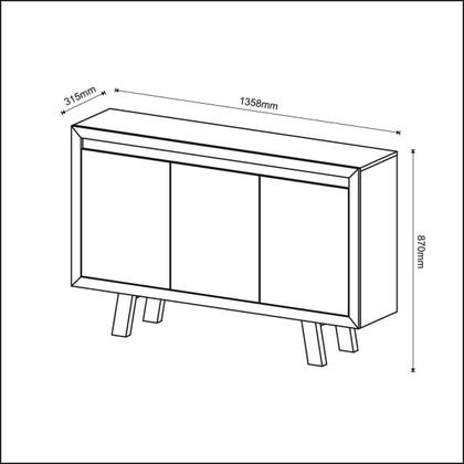 Imagem de Balcão com 3 Portas para Escritório 135x87cm ME4120 Branco