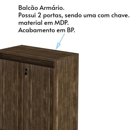 Imagem de Balcão com Chave para Escritório Home Office ME4149 Nogal G69 - Gran Belo