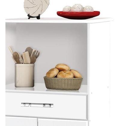 Imagem de Balcao Com Rodizios Class Branco 02 Portas + 01 Gaveta