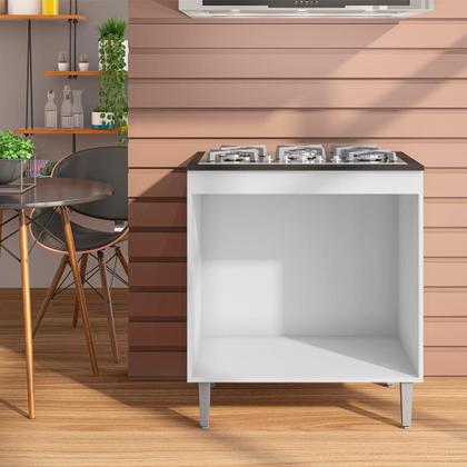 Imagem de Balcão Com Tampo Cooktop 5 Bocas 2 Portas Andréia Branco