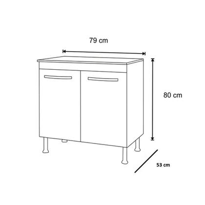 Imagem de Balcão Com Tampo Cooktop 5 Bocas 2 Portas Andréia Branco