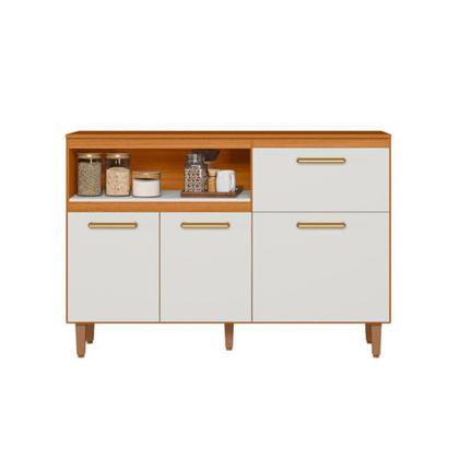 Imagem de Balcão Com Tampo de 120cm 03 Portas e 01 Gavetas Sicilia Poliman