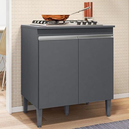 Imagem de Balcão Com Tampo para Cooktop 5 bocas 2 Portas Andréia Cinza- AJL Móveis