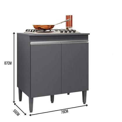 Imagem de Balcão Cooktop 2 Portas 5 Bocas Andreia Com Tampo AJL Móveis