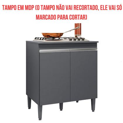 Imagem de Balcão Cooktop 2 Portas 5 Bocas Andreia Com Tampo AJL Móveis