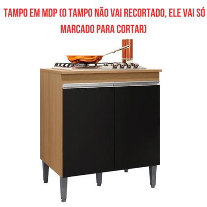 Imagem de Balcão Cooktop 2 Portas 5 Bocas Andreia Com Tampo AJL Móveis