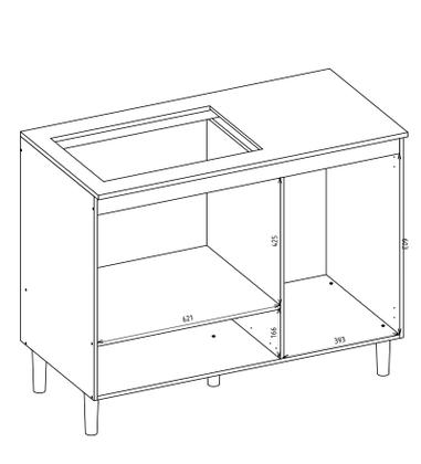 Imagem de Balcão Cooktop 4 ou 5 Bocas e Forno Fit com Porta e Gaveta