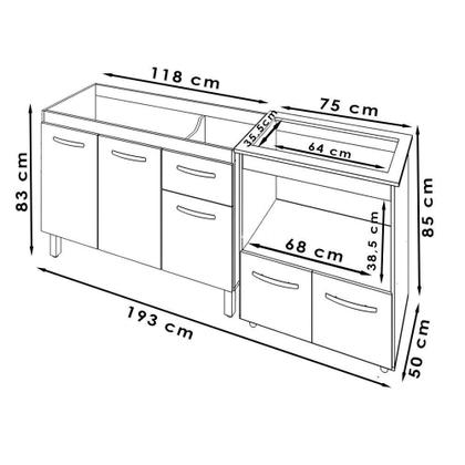 Imagem de Balcao Cooktop 5 Bocas E Pia 120cm Savana Off White Mobbs Savana Off White